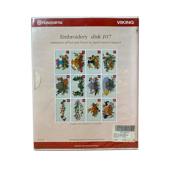 Fruit & Flowers Embroidery Designs Husqvarna Disk107 W/Embroidery Collection V3 - Picture 2 of 6